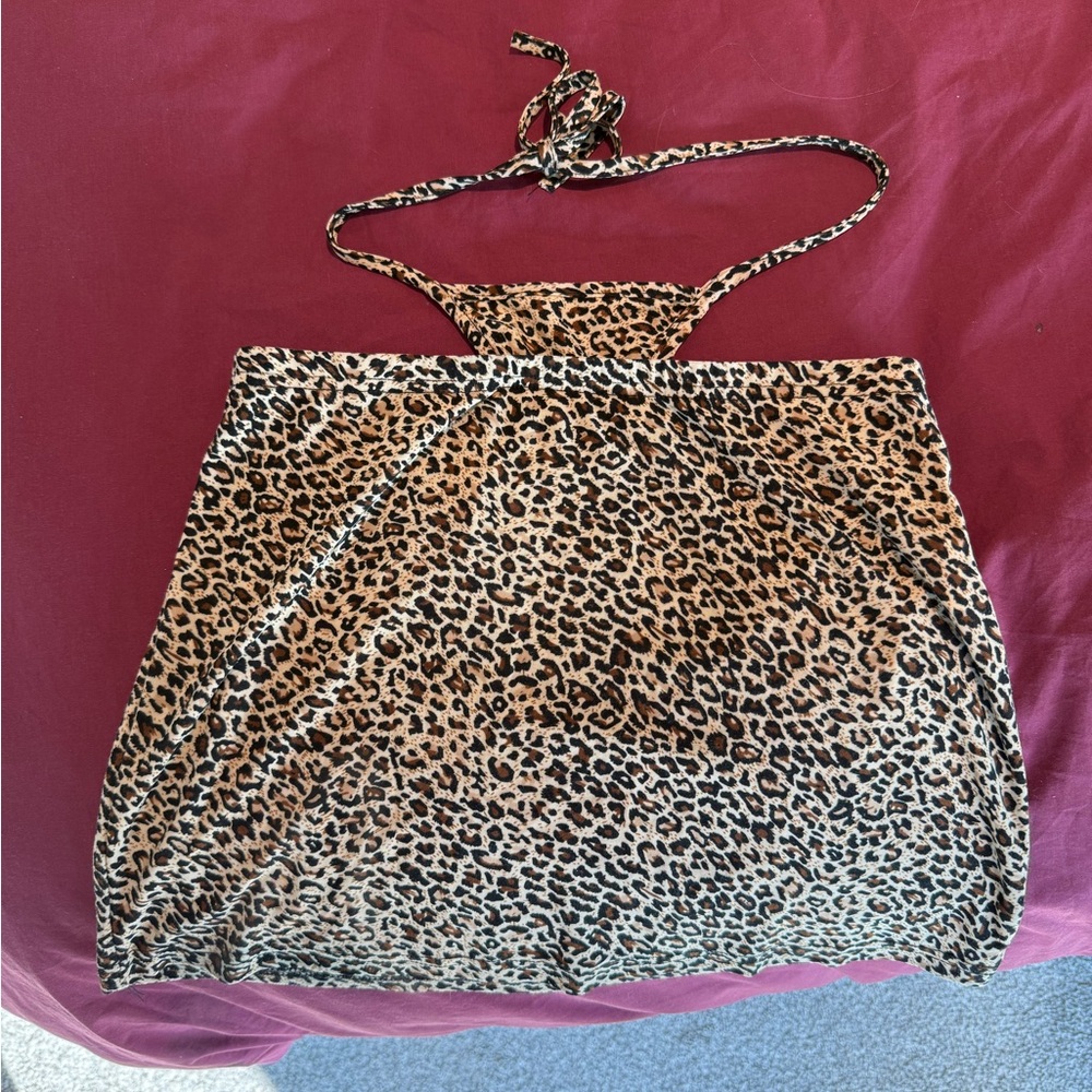 Leopard Print Mini Skirt